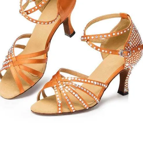 Asics Tennis Shoes Size 8 Open Toe Cross Straps Satin Latin Shoes