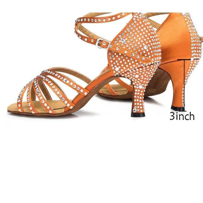 Open Toe Cross Straps Satin Latin Shoes Comparison Asics Running Shoes