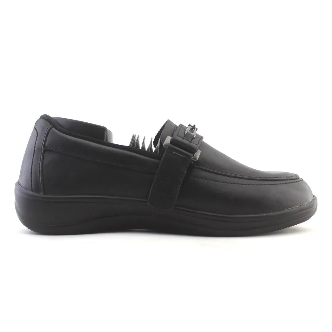 Perforated Loafers Orthofeet Women - Chelsea - Black (EX)