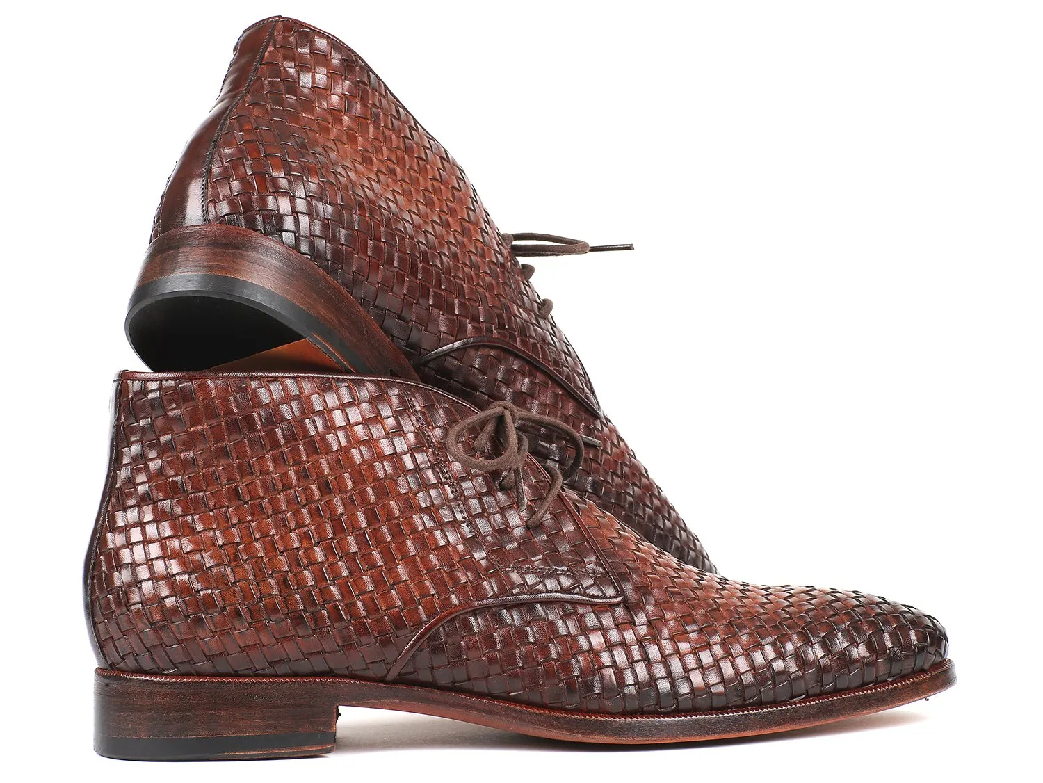 Paul Parkman Brown Woven Leather Chukka Boots - CK82WVN Georgia Boots Logger Boots