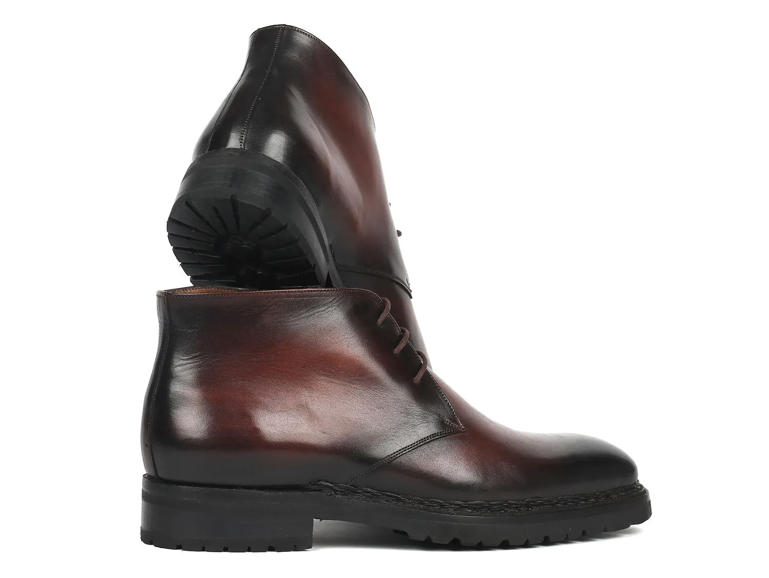 Designer Boots Paul Parkman Men's Norwegian Welted Chukka Boots Brown Burnished (ID#8504-BRW)