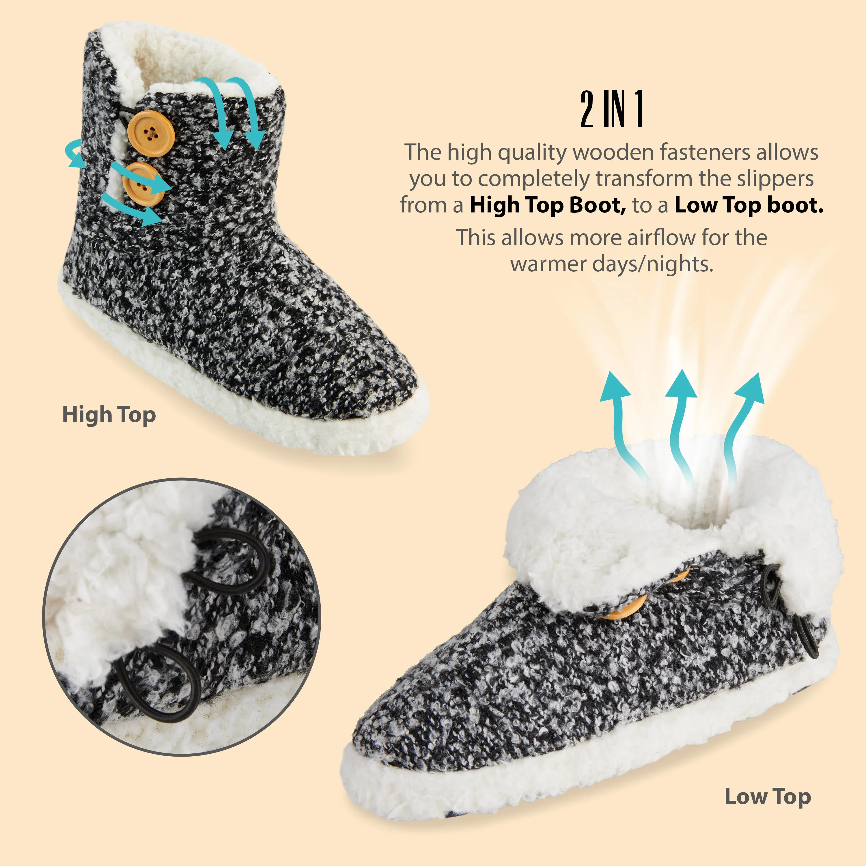 Dunlop Slippers for Women, Faux Sheepskin Fur Bootie Slippers Women Studded Cowboy Boots