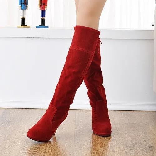Fringe High Heel Boots New Arrival Women Winter Shoes High Heels Knee High Boots Women Round Toe Solid Fashion Shoes For Ladies