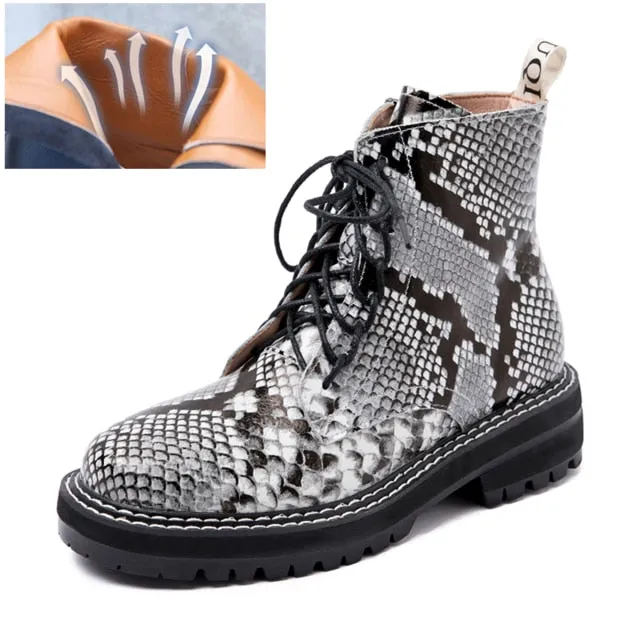 AIYUQI Boots Female women shoes Ankle 2020 New Autumn British Wind Genuine Leather Thick With Short Boots Motorcycle Boots Capitan Boots