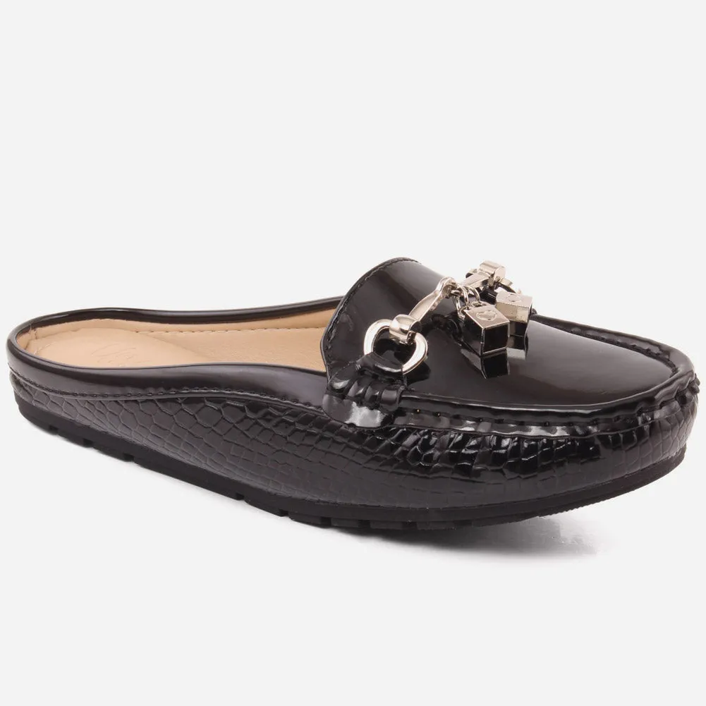 Women "MERVAT" Classic Back Less Mocassins Princess Flats Shoes