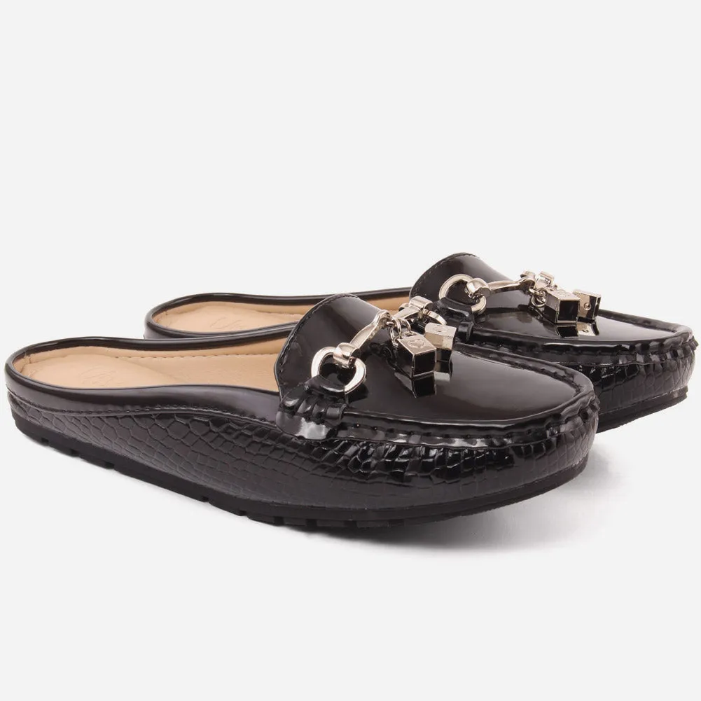 Flat Shoe Boxes Women "MERVAT" Classic Back Less Mocassins