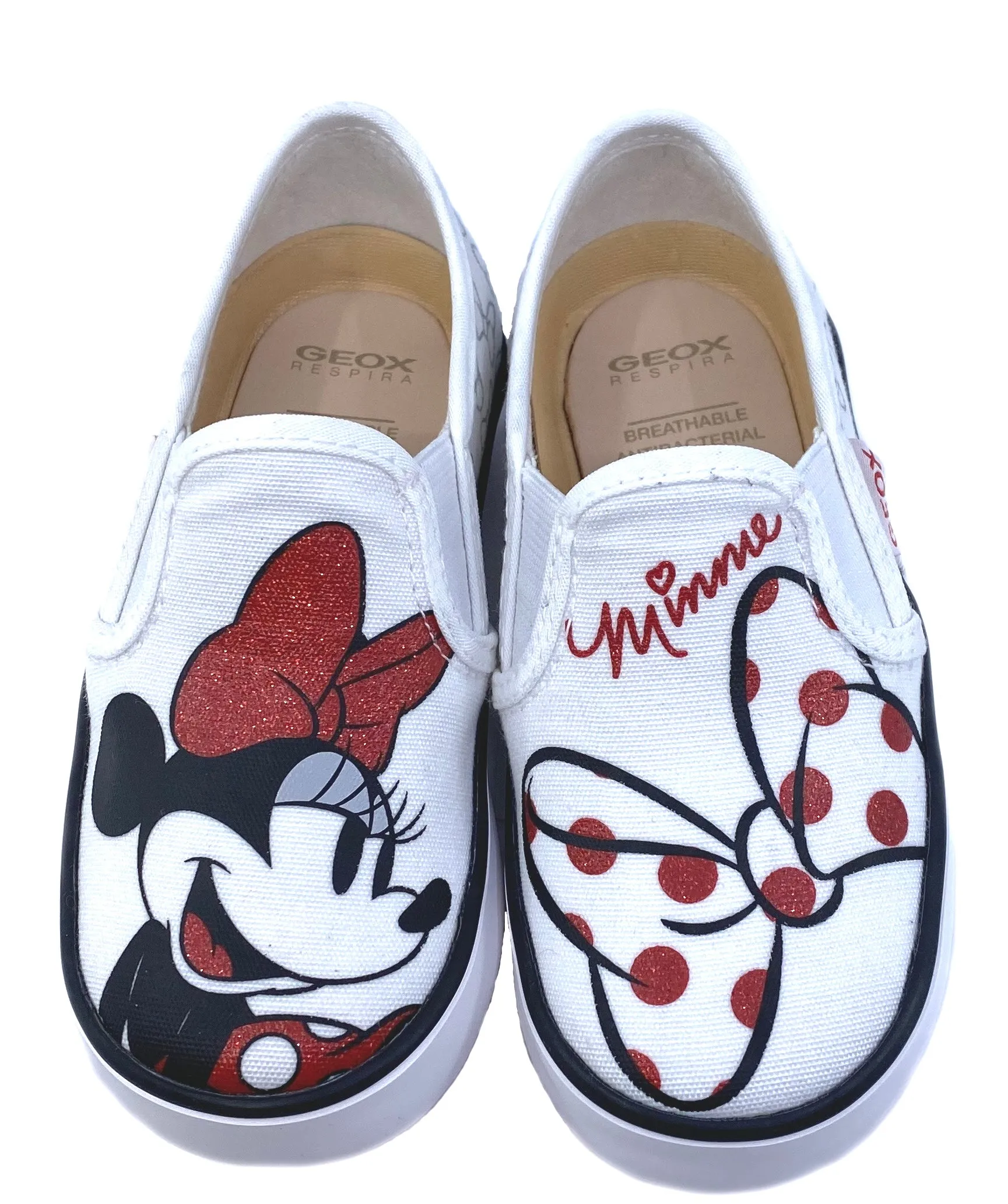 Geox Respira Girl's Minnie Mouse Jr Kilwi Sneaker Shoes, White/Red Asics Softest Running Shoe