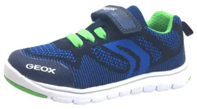 Asics Gt-2000 11 Running Shoes Geox Boy's Xunday Navy Blue Green Lightweight Textile Hook and Loop Strap Elastic Lace Sporty Low Top Breathable Sneaker
