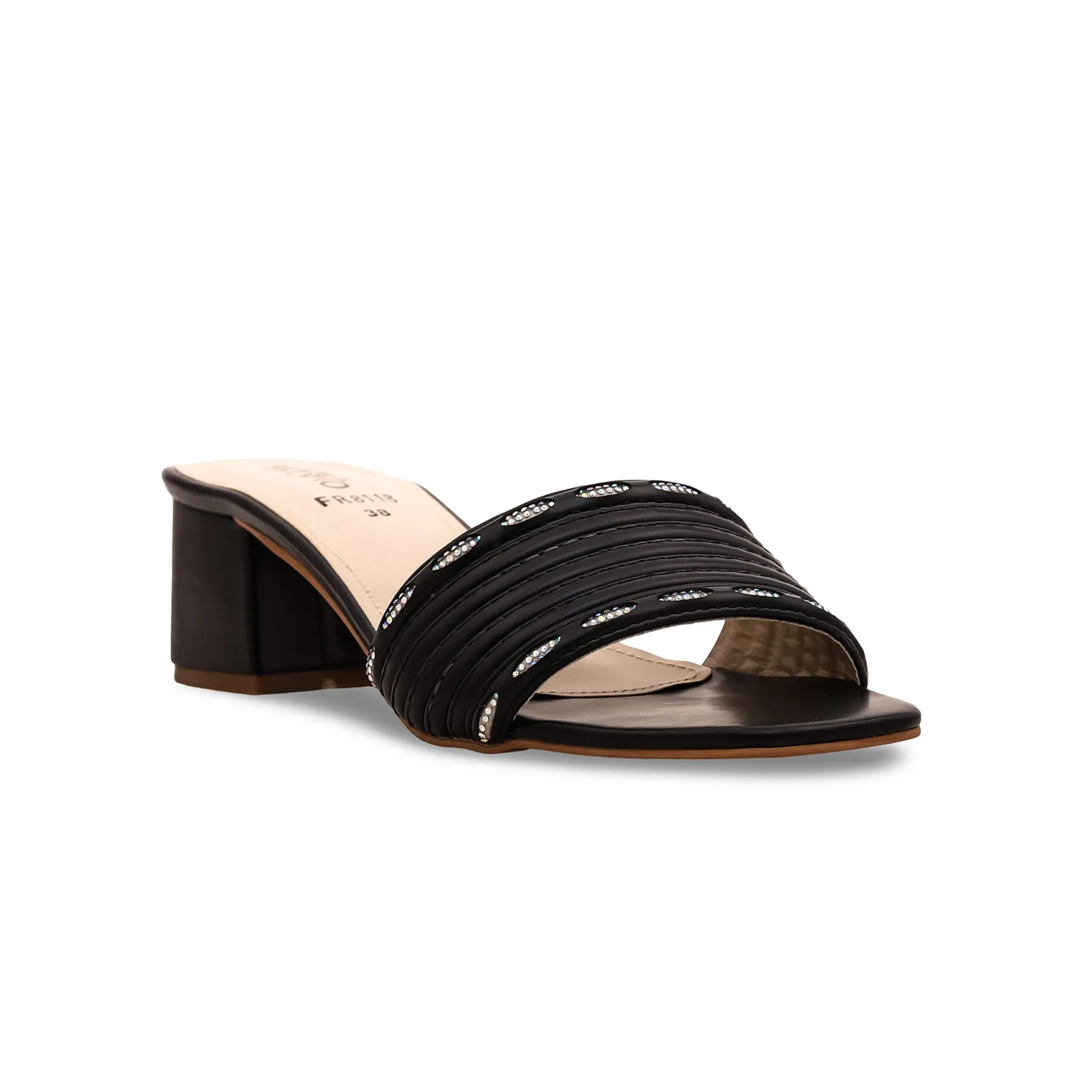 Black Formal Slipper FR8118 Easy Pattern For Knitted Slippers