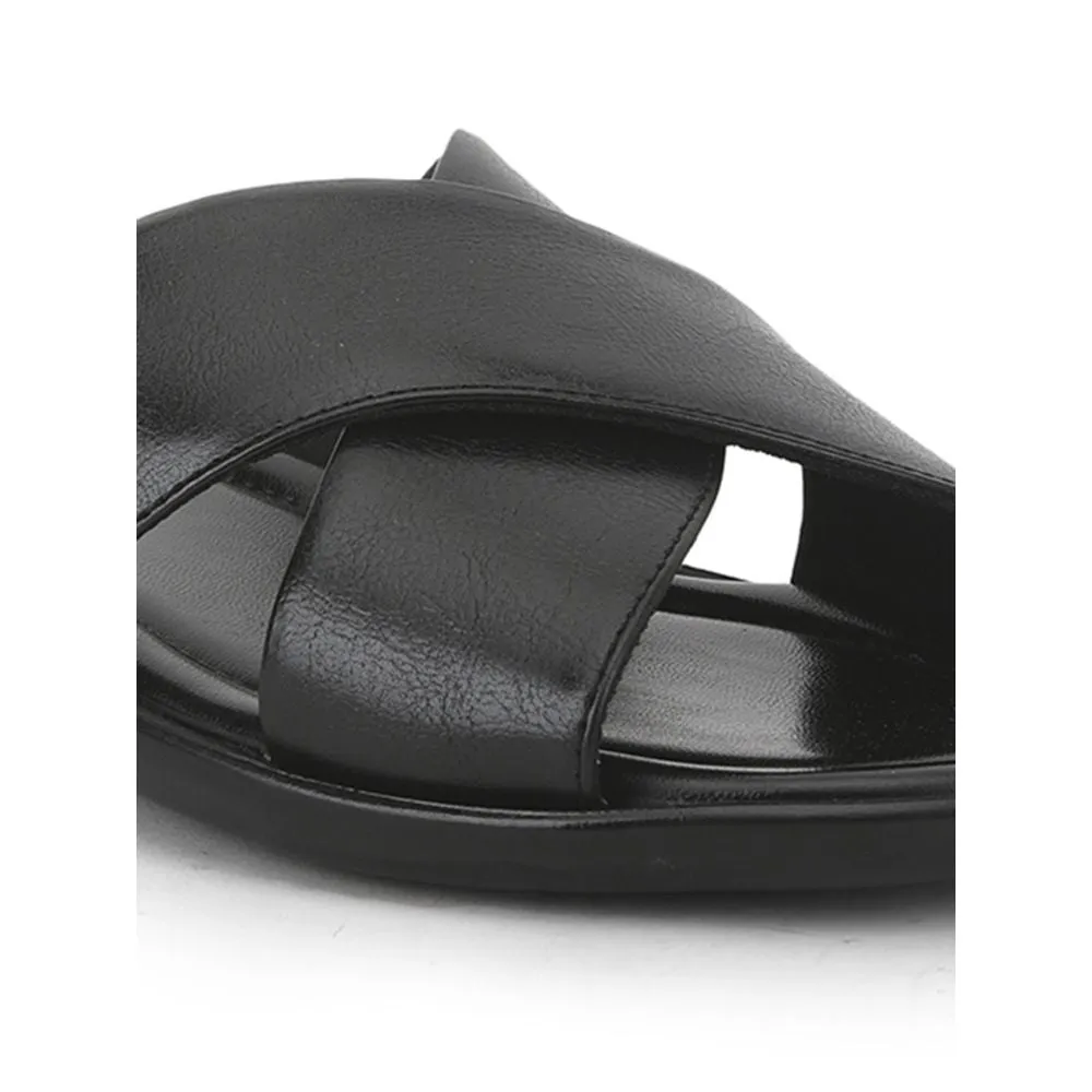 Dressy Slides Coolers Casual Slippers For Men (Black) CROSS-1E By Liberty