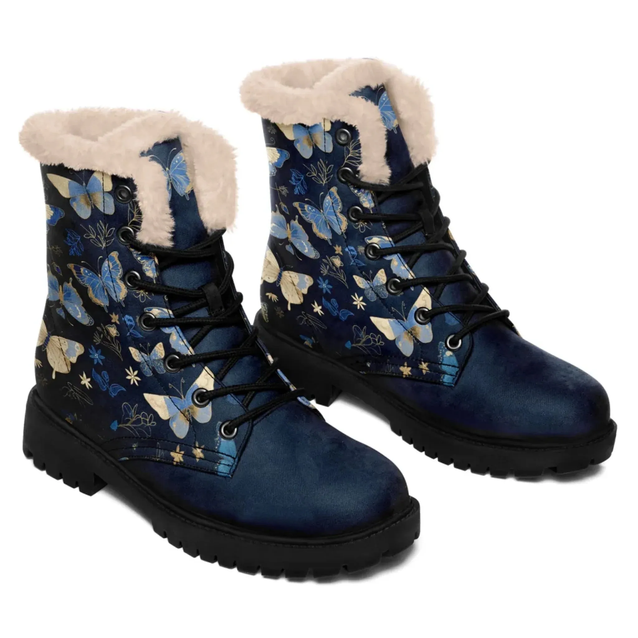 Personalized Butterfly Winter Boots, Custom Cozy and Stylish Ankle Boots for Women Mickey Mouse Boots Army