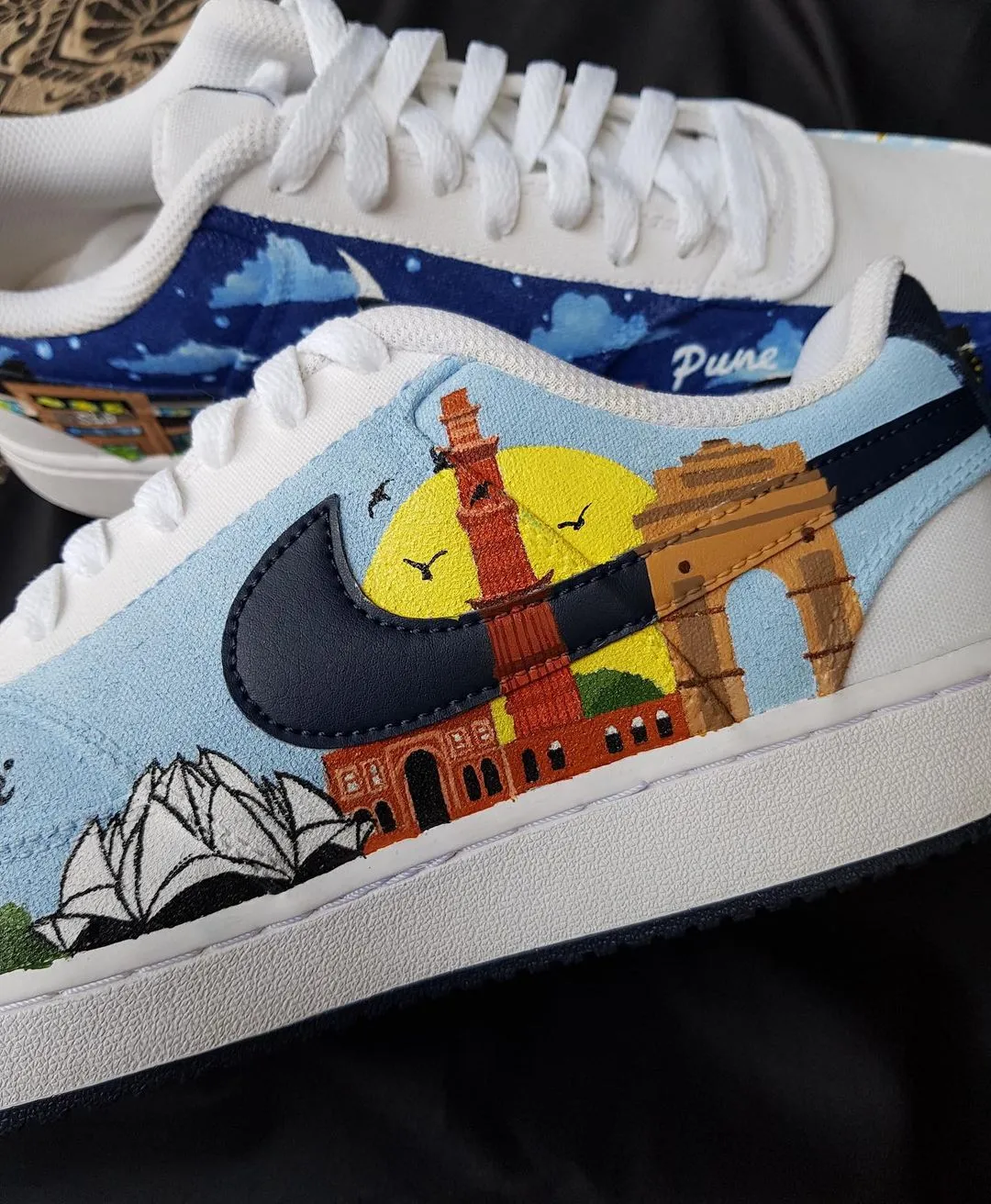 High End Asics Running Shoes Custom Count Blue Green Cartoon