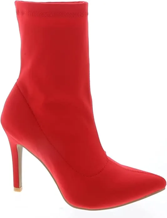 Dress Shoes Shop Pointed Ankle Toe Stiletto Heels Stretch Booties