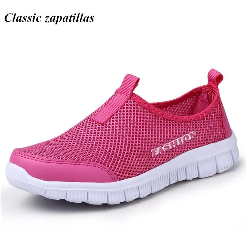 Chucnky Loafers Summer Women Shoes 2017 Fashion Solid Breathable Lovers casual Shoes Loafers Woman Flats Plus Size 35-46 Slip-on Network Shoes