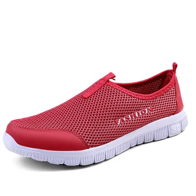 Summer Women Shoes 2017 Fashion Solid Breathable Lovers casual Shoes Loafers Woman Flats Plus Size 35-46 Slip-on Network Shoes Comfortable Loafers For Work