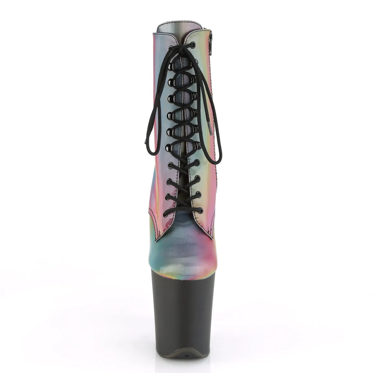 Asics Shoes Model FLAMINGO-1020REFL Pleaser Rainbow Reflective/Black Matte Sexy Platform Shoes (Pole Dancing Heels)