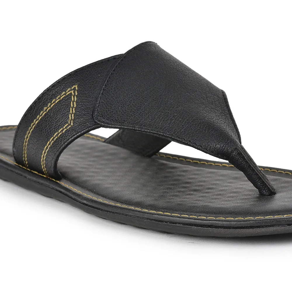 Coolers Casual Black Slippers For Men AVN-15 By Liberty Mulo Slippers