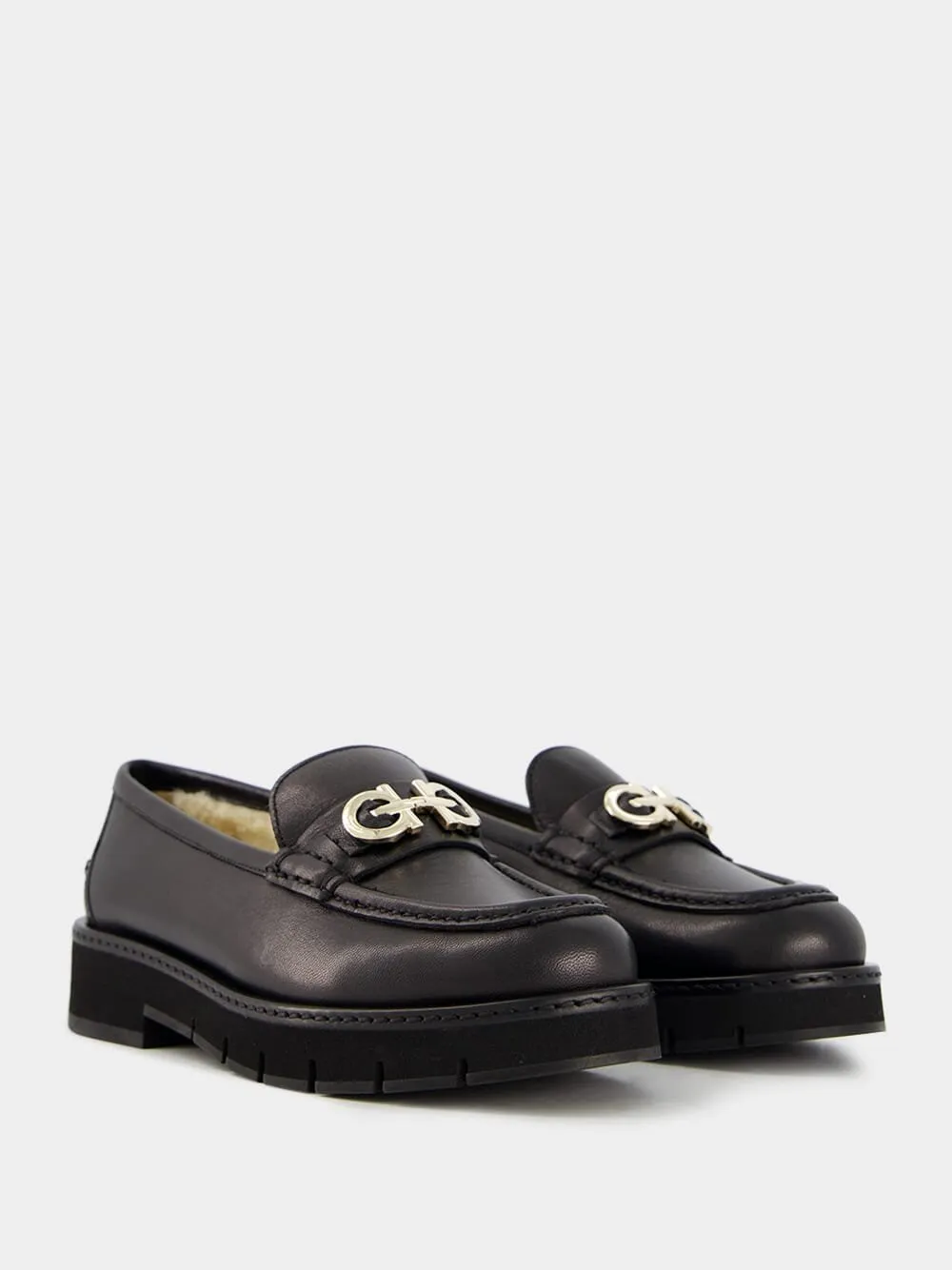 Best Loafers Reddit Moccasin with Gancini Ornament and Wool Lining