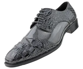 Comfort Flat Dress Shoes Men Dress Shoes-Alligator-Grey