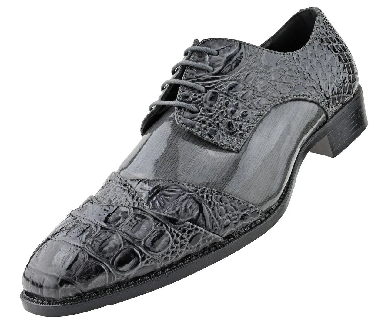 Men Dress Shoes-Alligator-Grey Dress Shoes For Teen