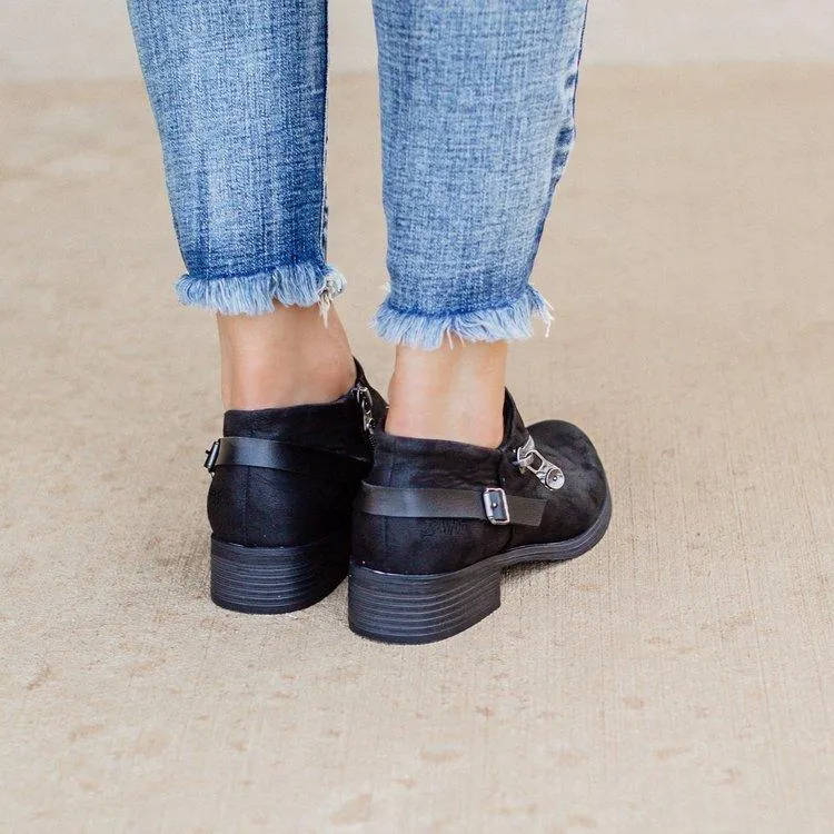 Women chelsea boots square heel belt martin boots Best Insulated Pull On Work Boots