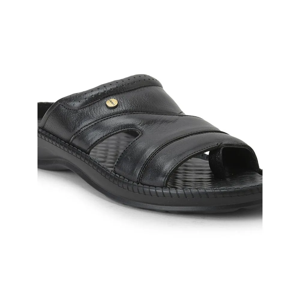 COOLERS Casual (Black) Slippers For Men STEAMER-02 By Liberty Cork Sole Slippers
