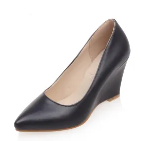 Boots And Loafers Purpdrank - Autumn Women Genuine Shoes Height Wedges Shoes Woman Casual Slip-On Loafers White Beige White Red Black