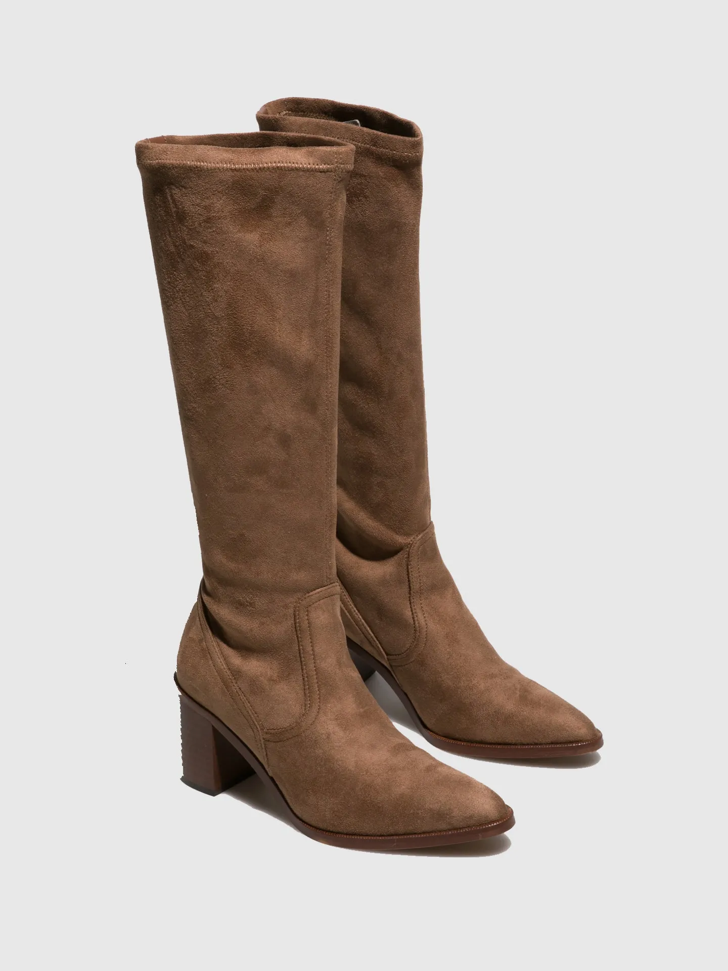 Taupe Over the Knee Boots Bikers