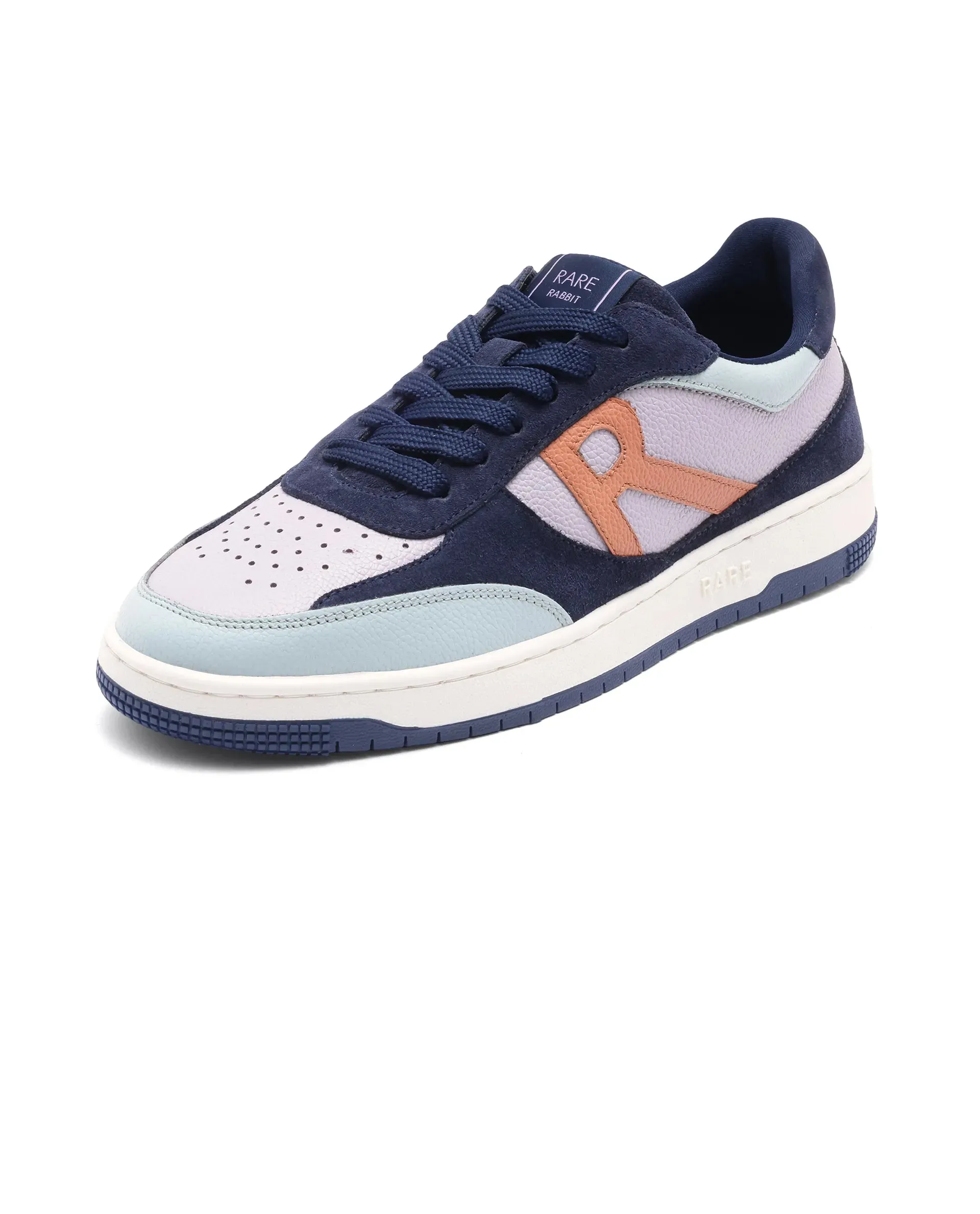 Asics Tennis Shoes Melbourne Rare Rabbit Men's Parallax Purple / Navy Genuine Suede Colorblock Low-Top Lace-Up Sneaker Shoes