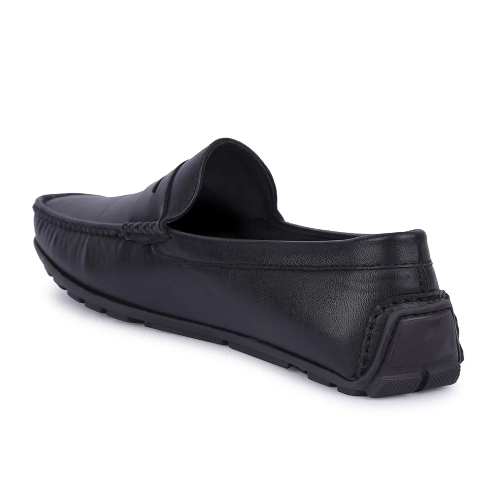 Fortune Non-Lacing Black Casual Loafers For Men AVL-12 By Liberty Rubinacci Loafers