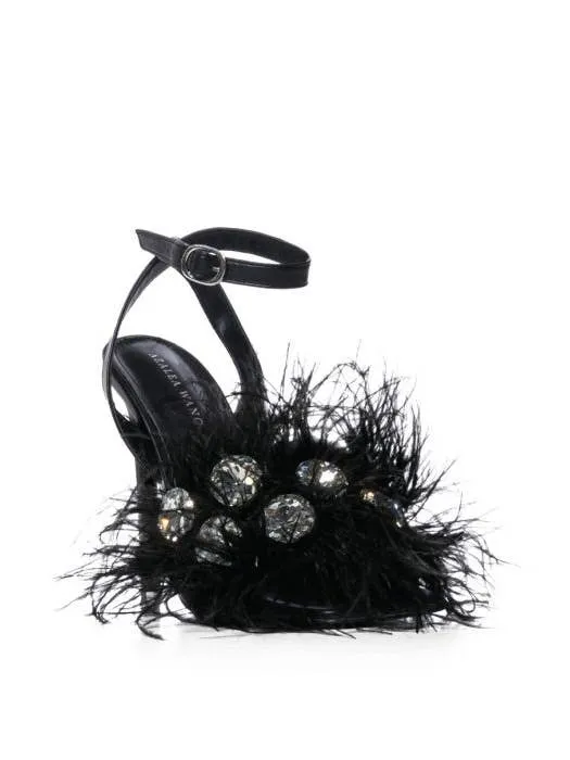 Feather & Crystal Stiletto Sandal Lacoste Dress Shoes