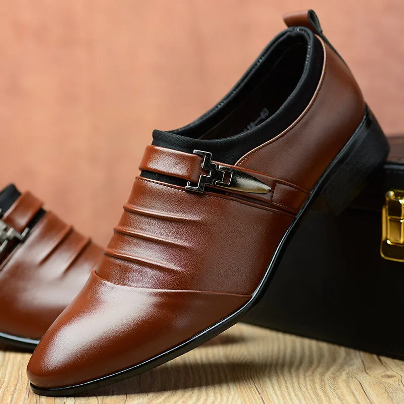 Business casual leather shoes, one foot shoes, youth trendy shoes, lazy shoes, pointed hairstylists, leather shoes, men's shoes Asics Volleyball Shoes 2015