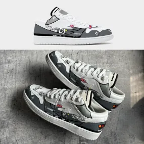 Custom Air Force 1 Grey White British Flag Asics Upcourt Volleyball Shoes