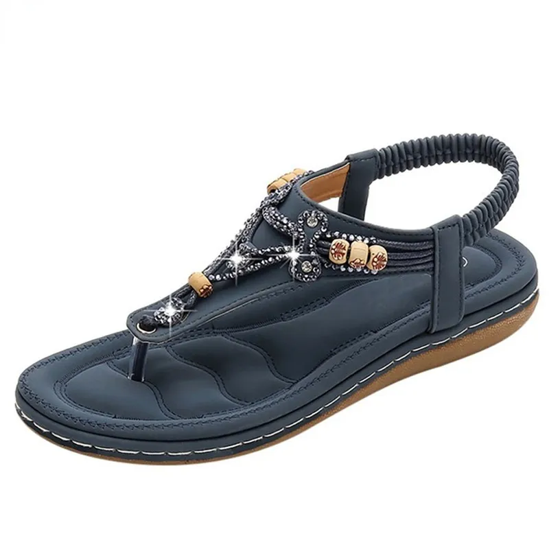 Vanccy Bohemia Women Ladies Fashion Crystal Bead Flat Sandals Guide To Asics Running Shoes