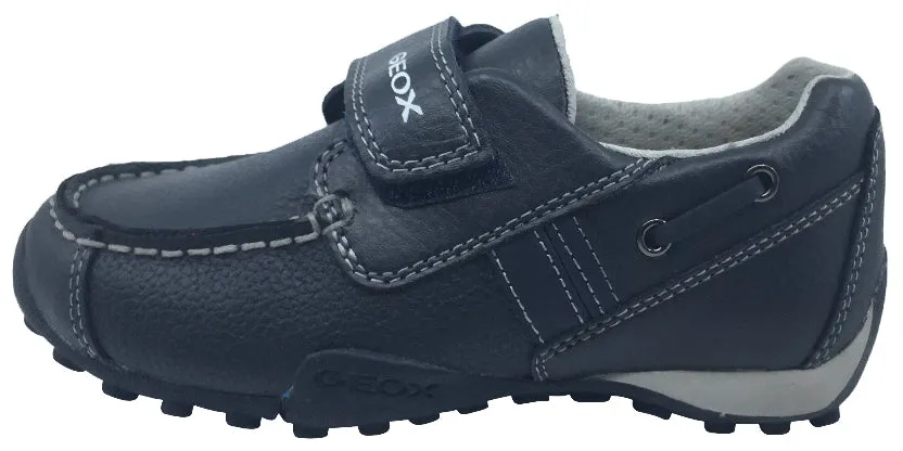 Asics Gum Sole Shoes GEOX Boy's Navy Snake Moc