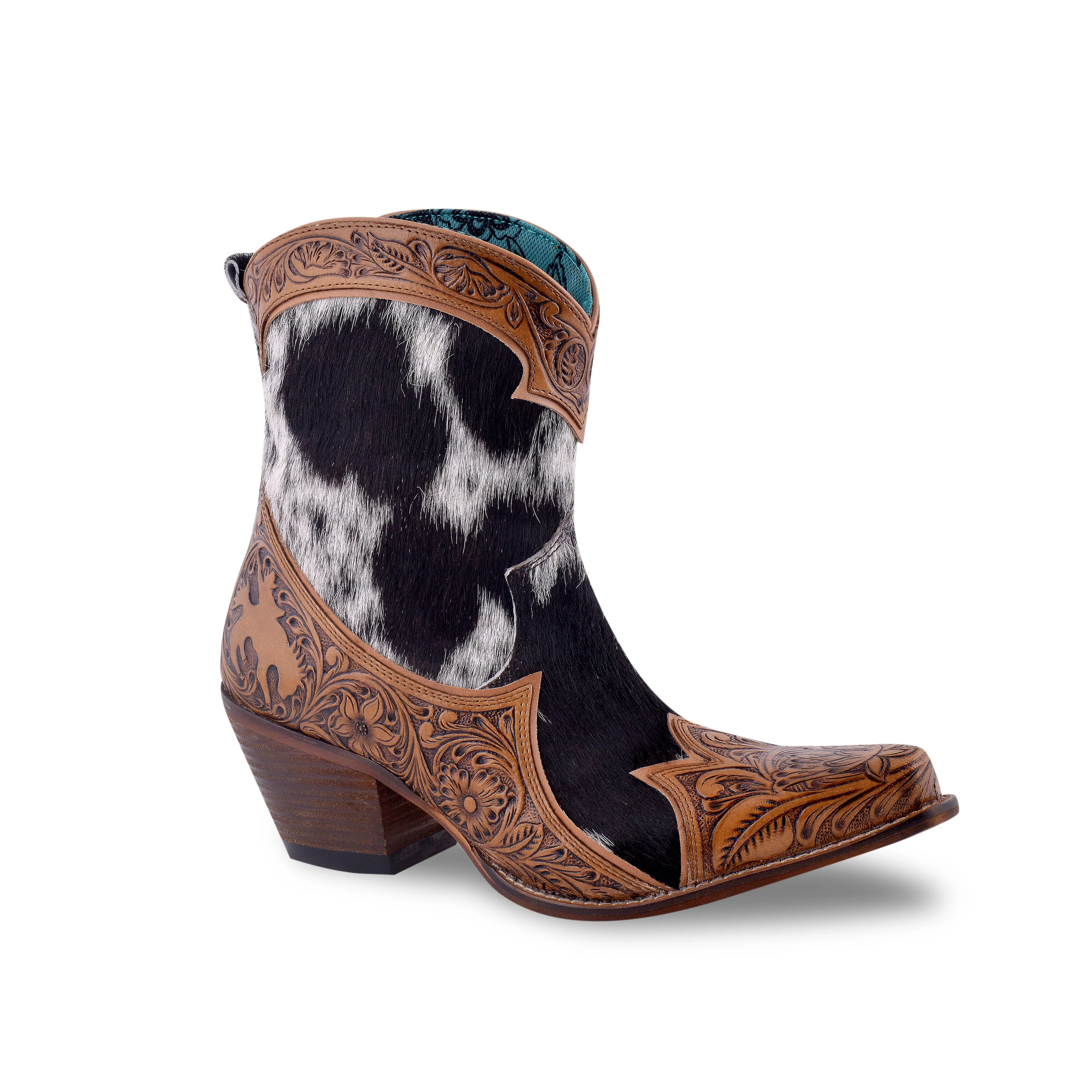 Boots For Bunions Sandy Mae Hair-on Hide & Hand-tooled Leather Boots