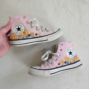Converse Sunflower Pink Hightops kids 12 Asics Running Shoes Road