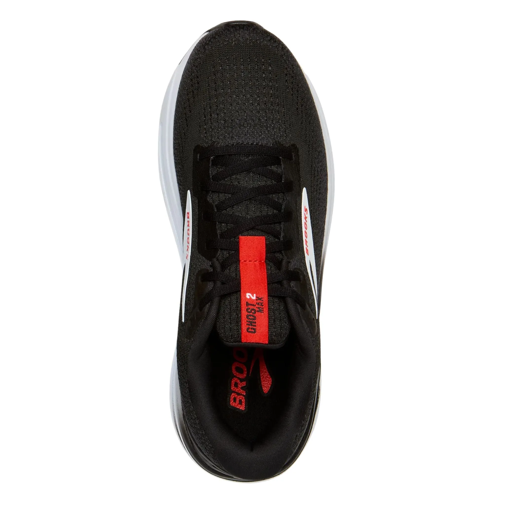 Asics Drop Brooks Men's 110431 027 Ghost Max 2 Black White Fiery Red Cushion Neutral Running Shoes