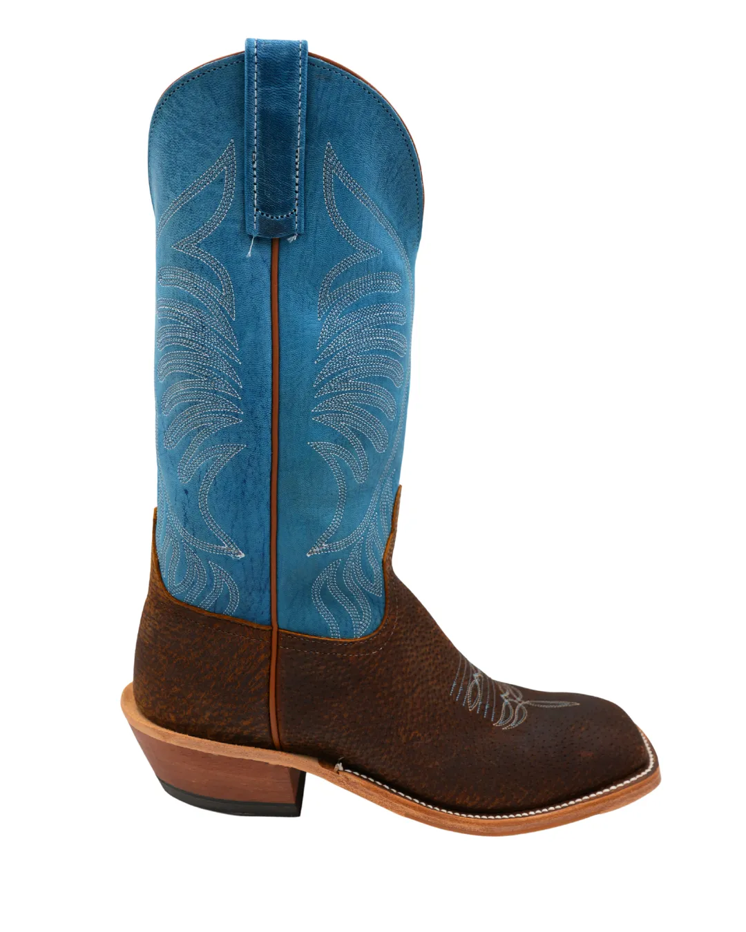 Flat Knee Boots 'Anderson Bean' Men's 13" Square Toe - Brown / Blue