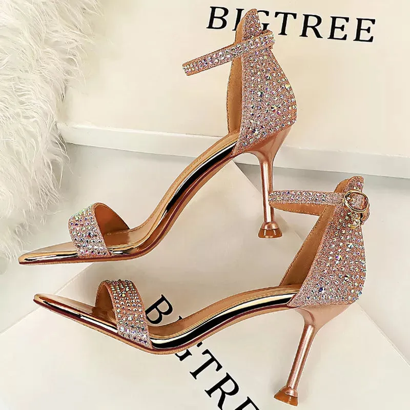 Shoes Sexy High Heels Women Pumps Sparkle Sequins Stiletto Heels 10 Cm Party Shoes Miniature High Heels
