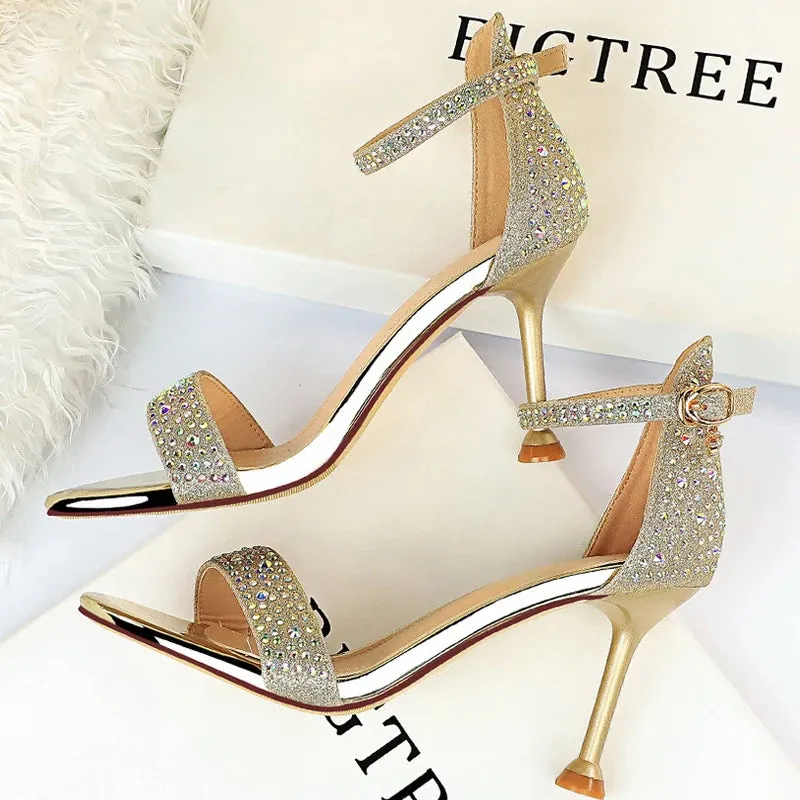 High Heels Pain Shoes Sexy High Heels Women Pumps Sparkle Sequins Stiletto Heels 10 Cm Party Shoes