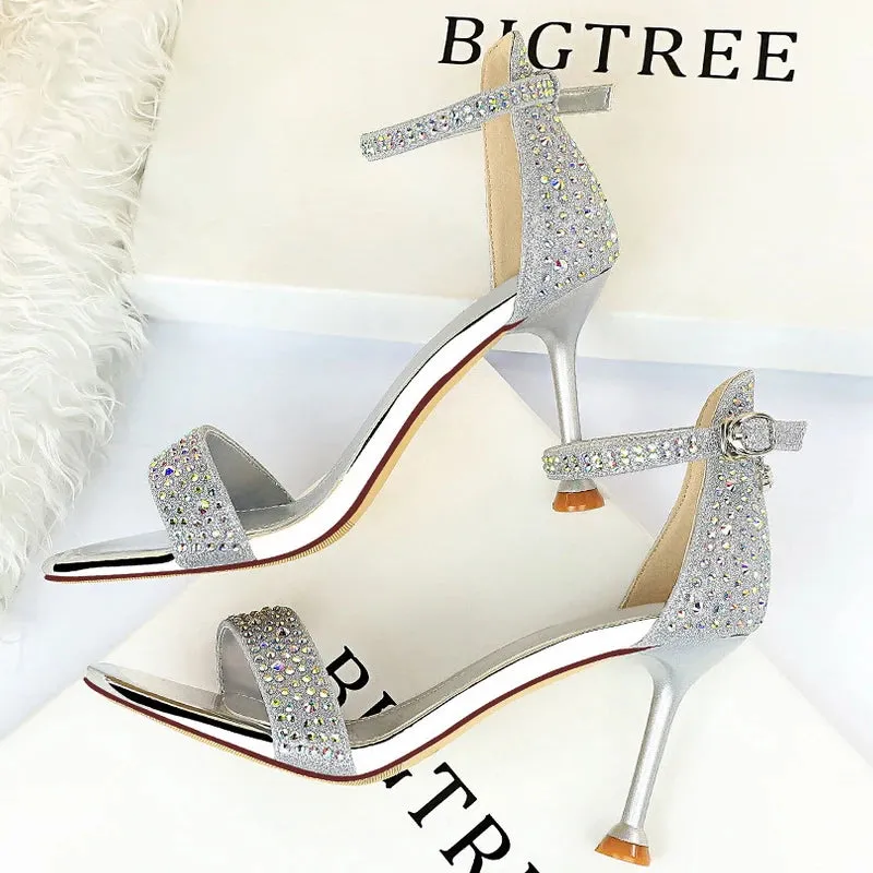 Led High Heels Shoes Sexy High Heels Women Pumps Sparkle Sequins Stiletto Heels 10 Cm Party Shoes