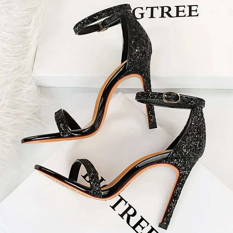 High Heels Sneaker Shoes Sexy High Heels Women Pumps Sparkle Sequins Stiletto Heels 10 Cm Party Shoes