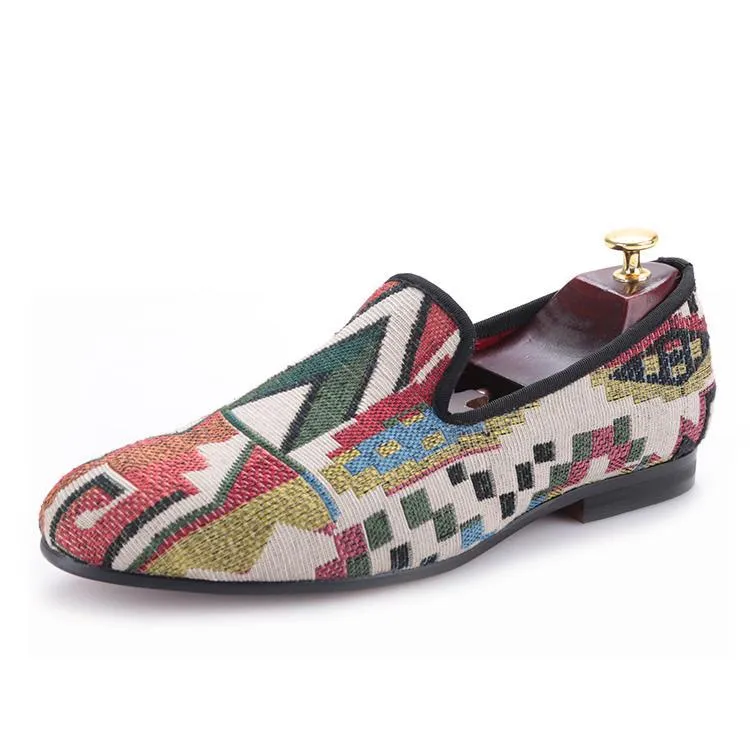 Ae Loafers OneDrop Men Dress Shoes Handmade Knitting Red Bottom Cotton Insole Party Wedding Prom Loafers