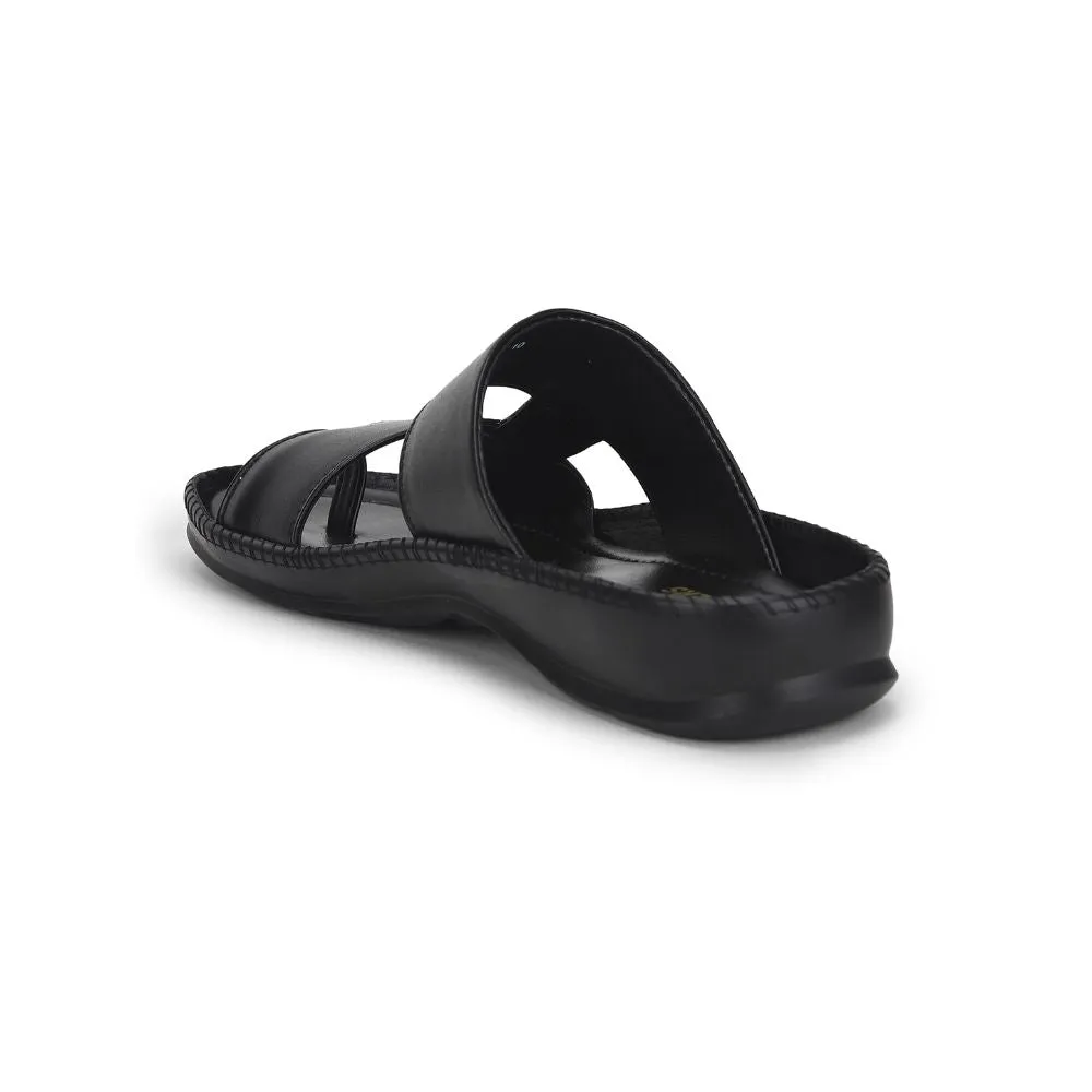 Coolers Casual (Black) Slippers For Men Stemer-12 By Liberty Slippers Pin