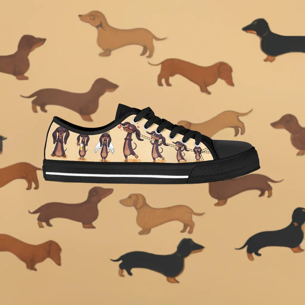 Dancing Dachshund Women's Low Top Sneakers Asics Shoes For Sever's Disease