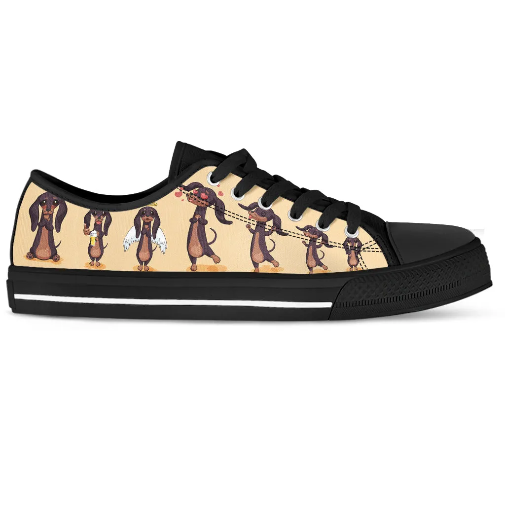 Asics Usa Running Shoes Dancing Dachshund Women's Low Top Sneakers