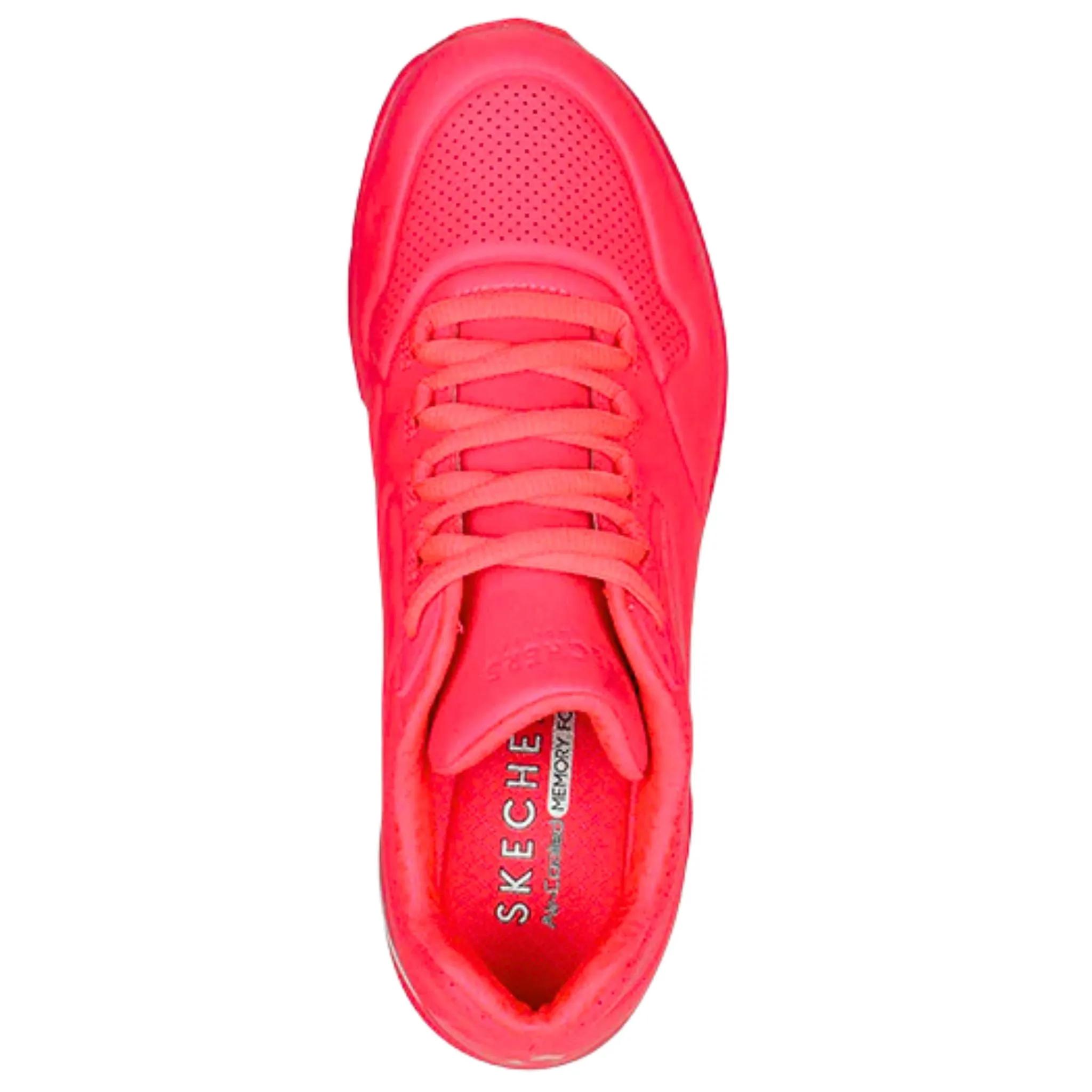Skechers Women's 155634 UNO 2- Great Kolor Neon Coral Casual Shoes Adidas Defiant Speed Tennis Shoe