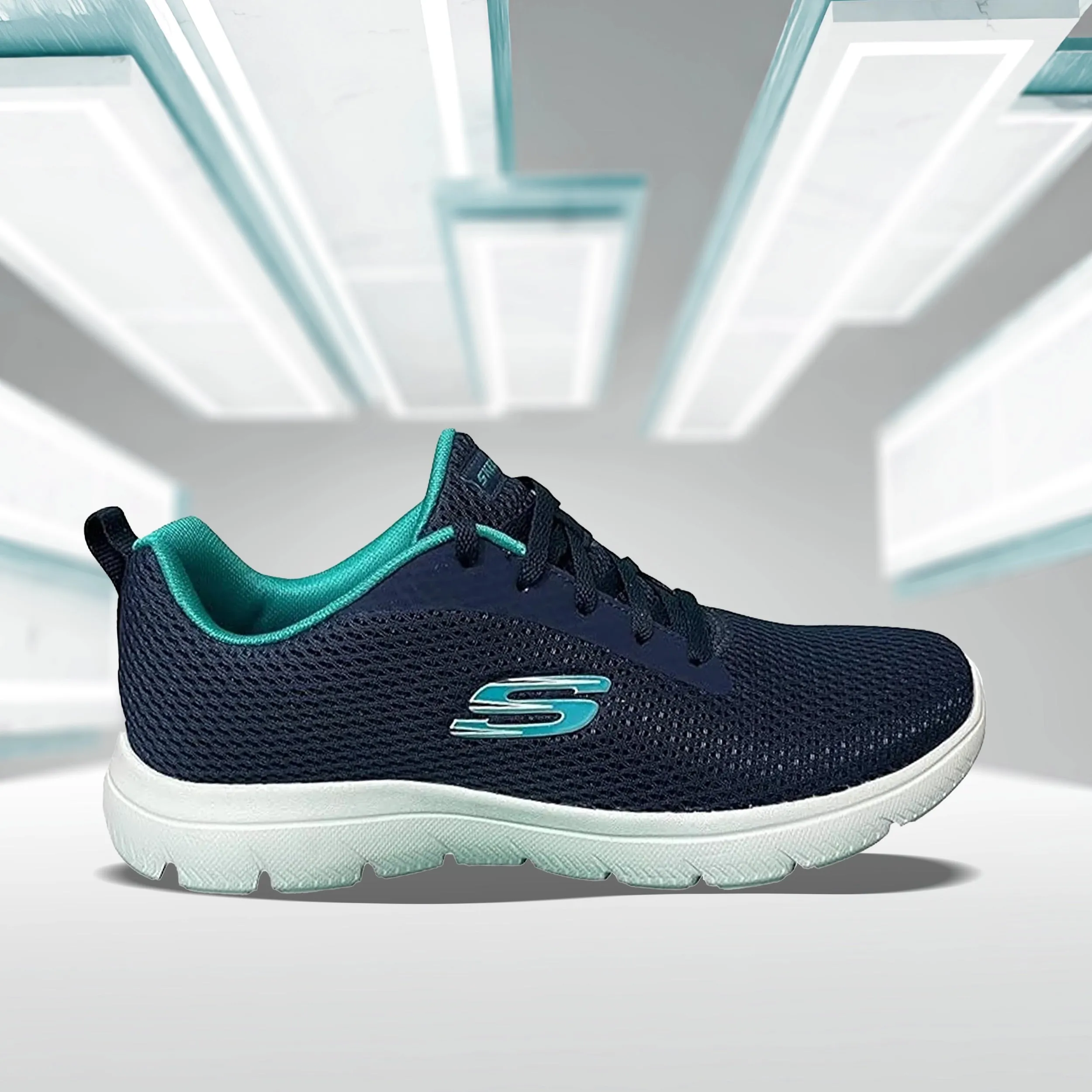 Skechers Women's Summits Sports Shoe-896200ID (896200ID-NVTL) Karate Shoes Adidas