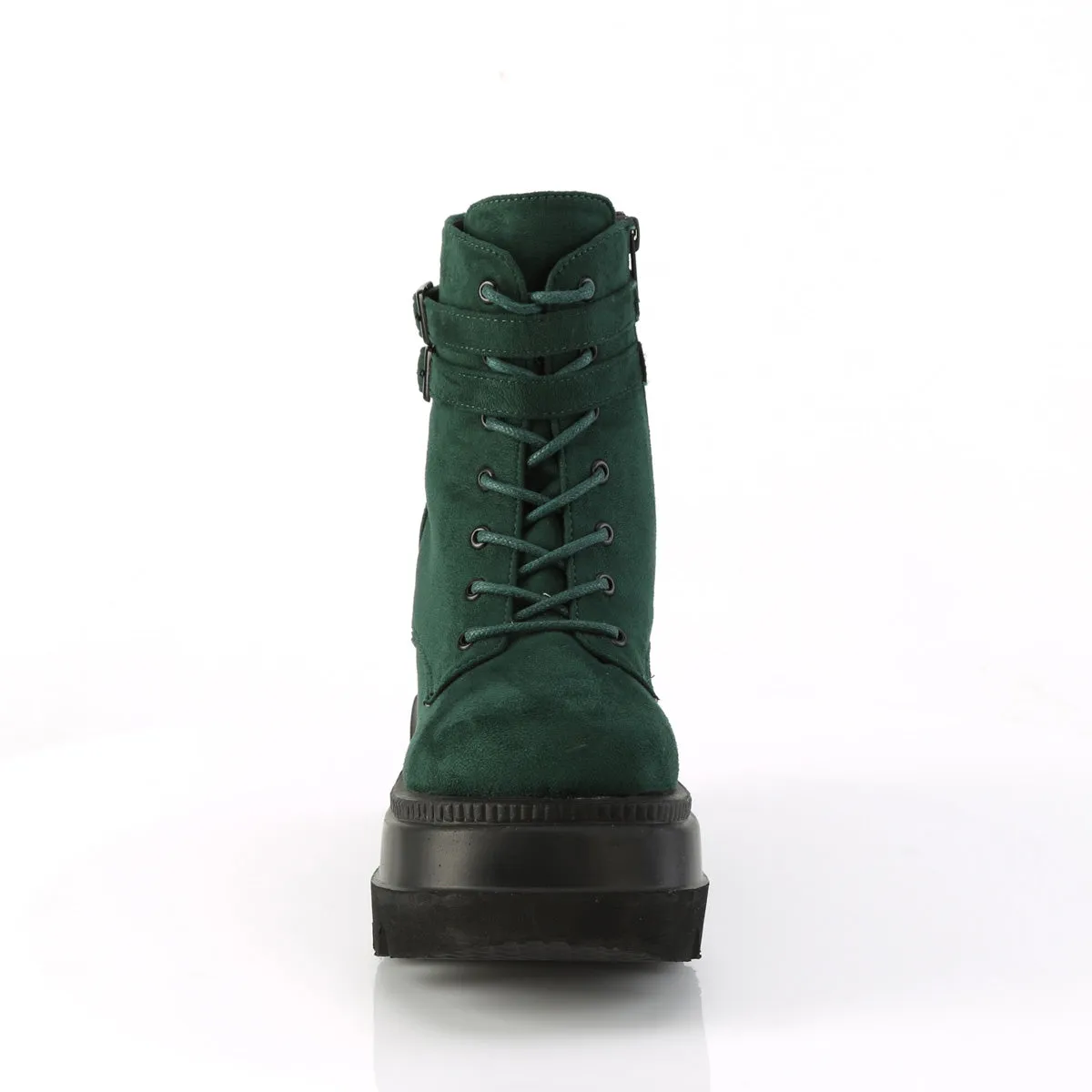 Work Boots For Yard Work 4 Inch Platform SHAKER-52 Emerald Suede